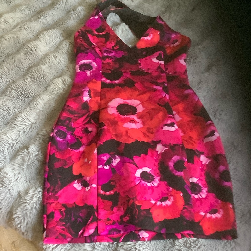 Guess Vibrant Pink and Red Backless Dress